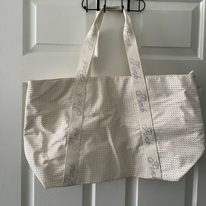 PINK Victoria's Secret White Tote with Logo Straps